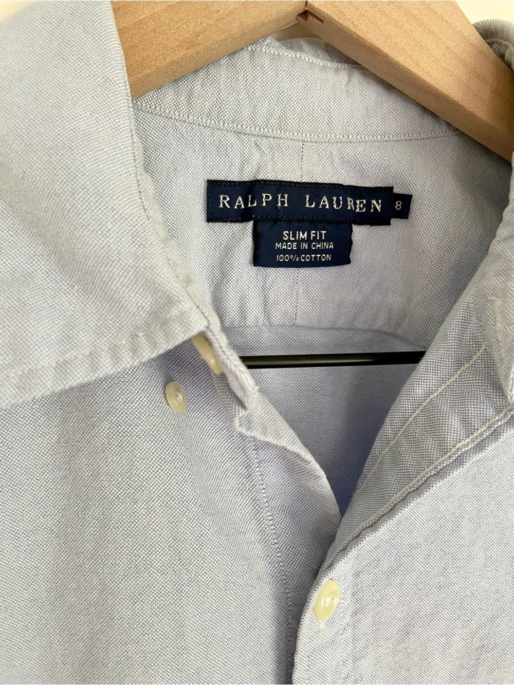Ralph Lauren Blue Slim Fit Oxford Shirt - Picture 9 of 12
